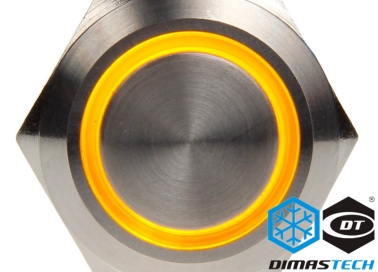 Pulsante a Pressione DimasTech®, 22 mm ID, Azione Alternata, Colore Led Giallo